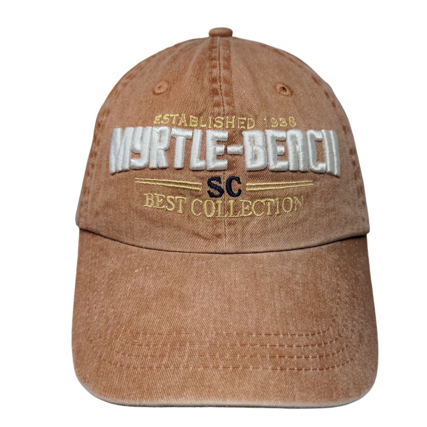 Myrtle Beach SC Best Collection Strapback Hat Brown OSFA Embroidered
