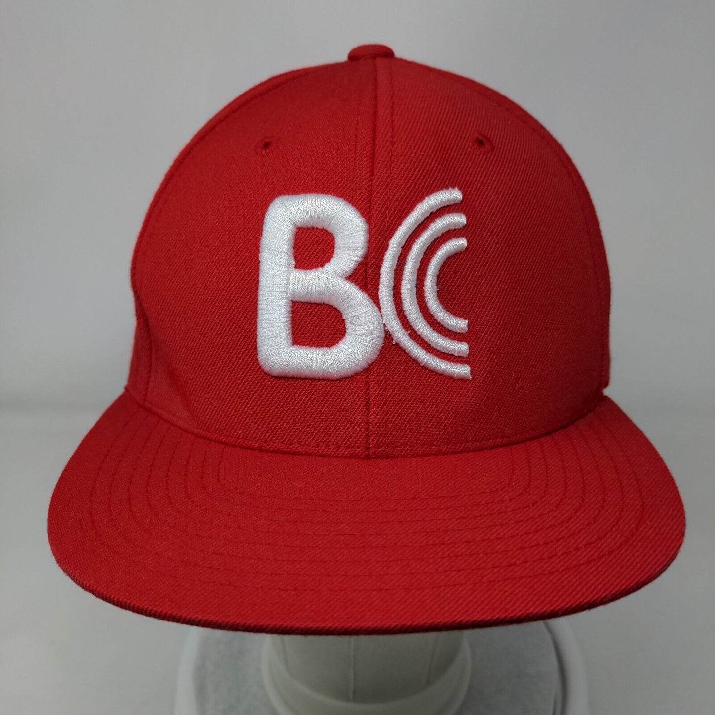 BC Brian Crower Snapback Hat Red One Size Embroidered Solid Yupoong