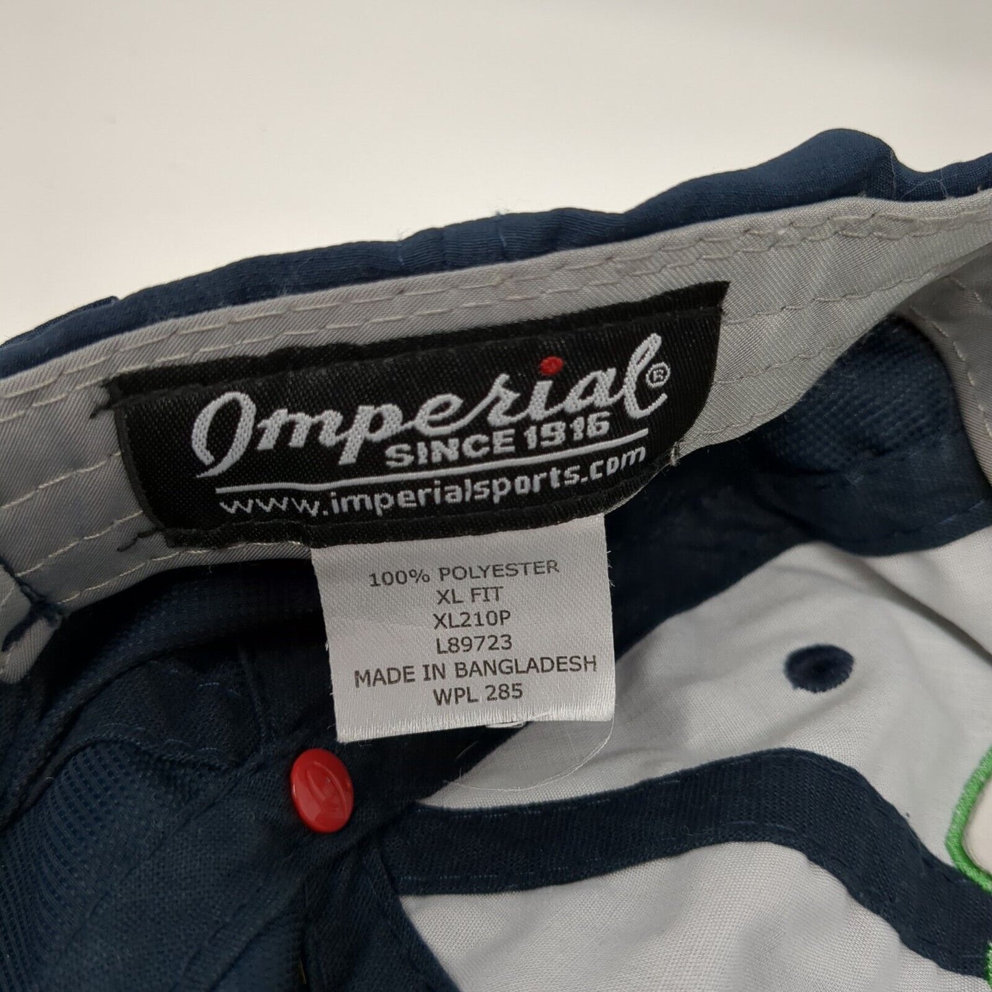 Clear Mountain Bank Strapback Hat Blue XL Fit Adjustable Embroidered Imperial