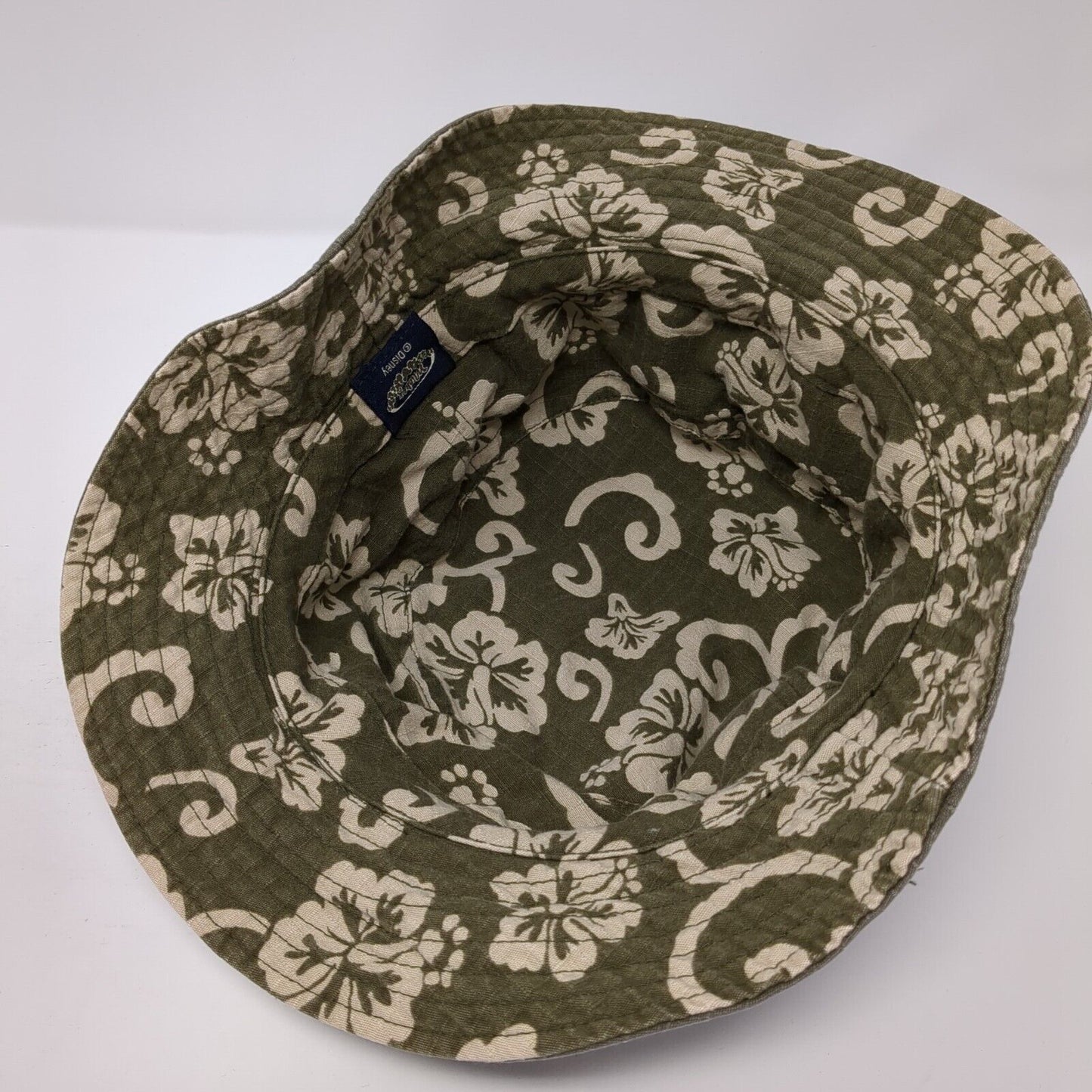 Walt Disney World Mickey Bucket Hat Brown OS Embroidered Lined Floral Print