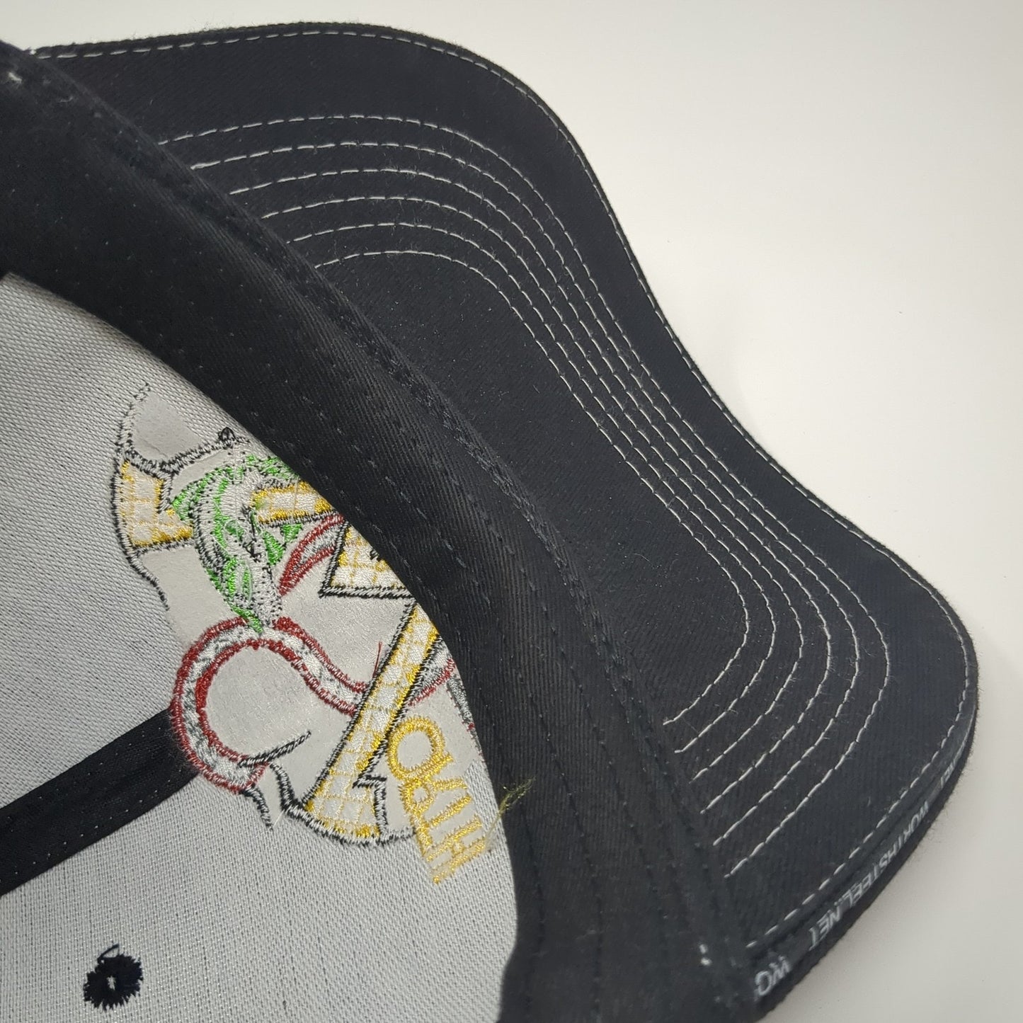 Worth Steel Strapback Hat Black One Size Adjustable Embroidered Fish
