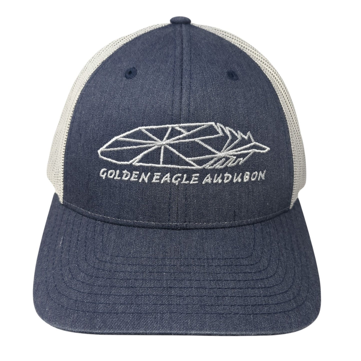 Golden Eagle Audubon Snapback Trucker Hat Blue Large Mesh Back Adjustable