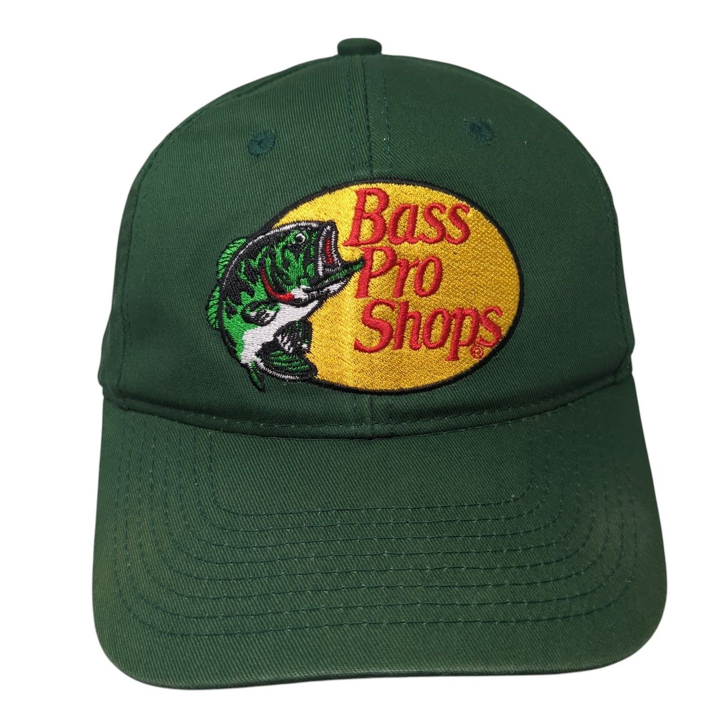 Bass Pro Shops Fish Snapback Hat Green One Size Adjustable Gone Fishing