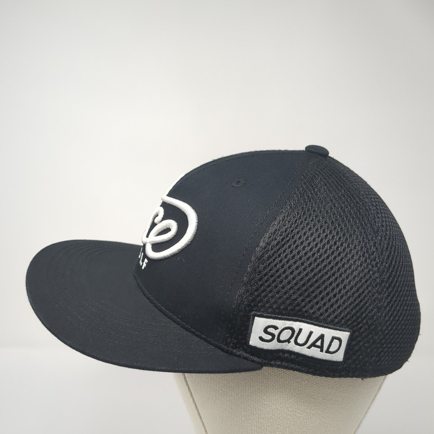 Vice Golf Snapback Hat Black One Size Adjustable Embroidered Breathable Mesh