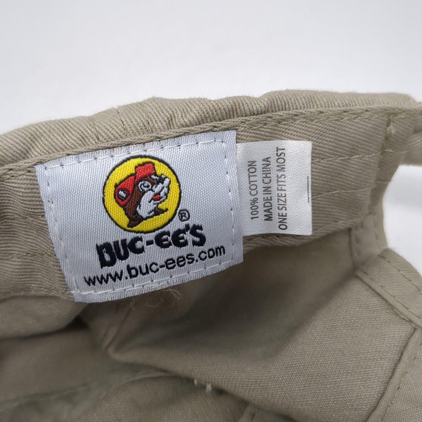 Buc-Ee's Slideback Baseball Cap Beige One Size Adjustable Embroidered 6 Panel