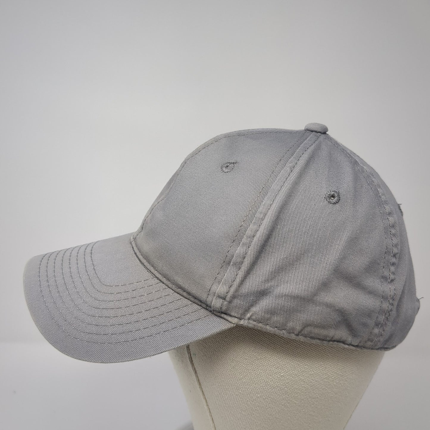 Unbranded Strapback Hat Gray One Size Solid Adjustable Blank Outdoor