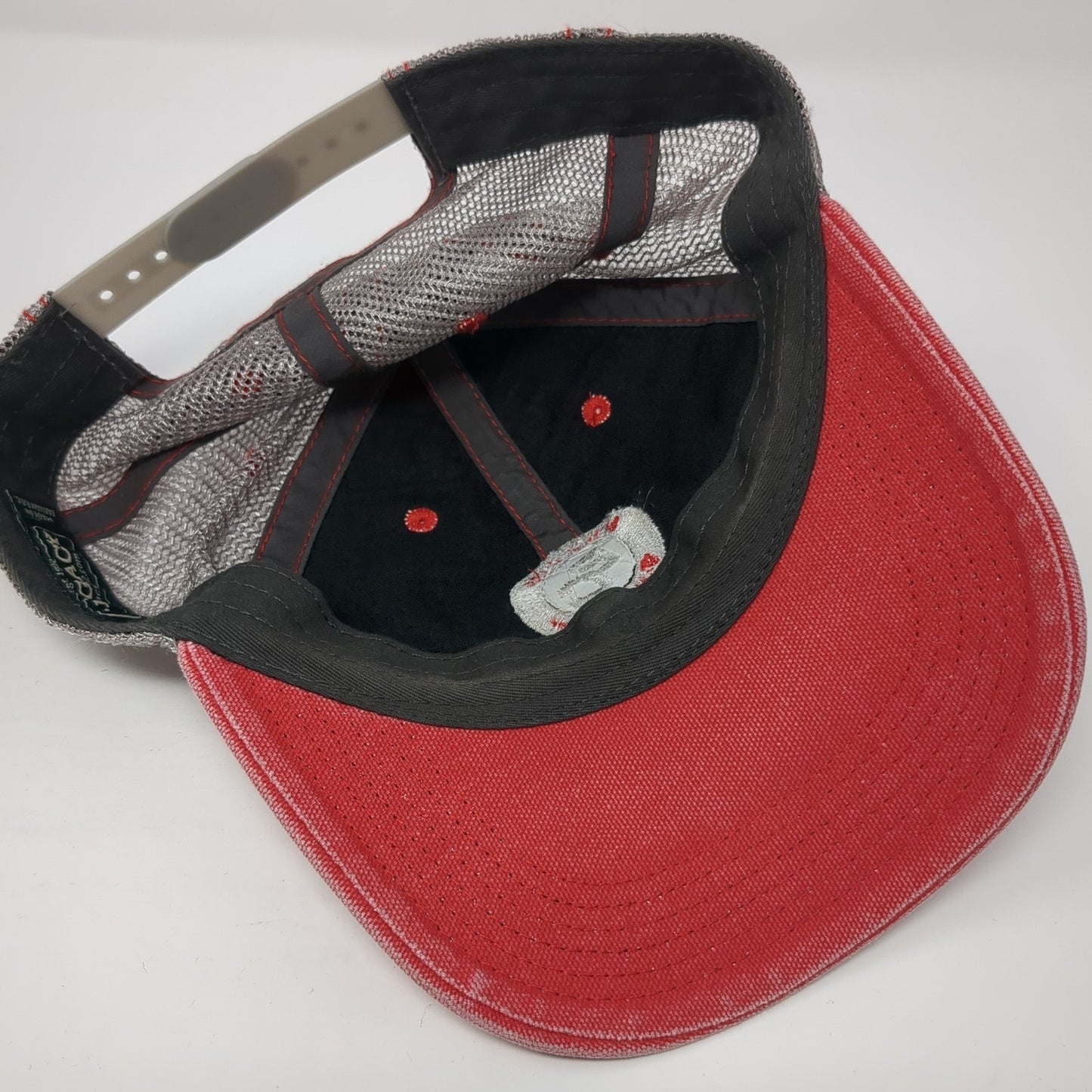 BC Adhesives 2004 Snapback Trucker Hat Red One Size Mesh Back Legacy