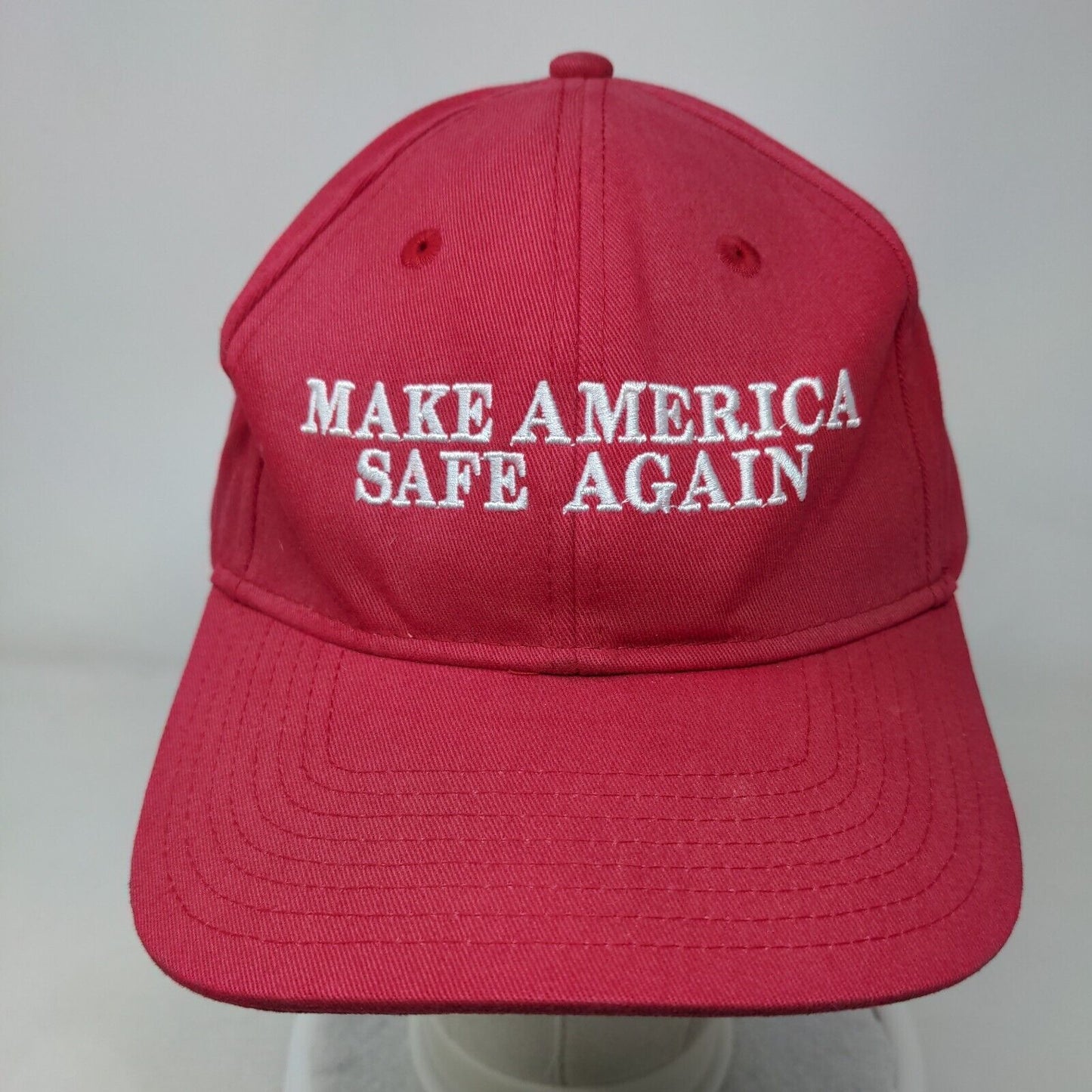 Make America Safe Again Slideback Hat Red One Size Embroidered Cap America