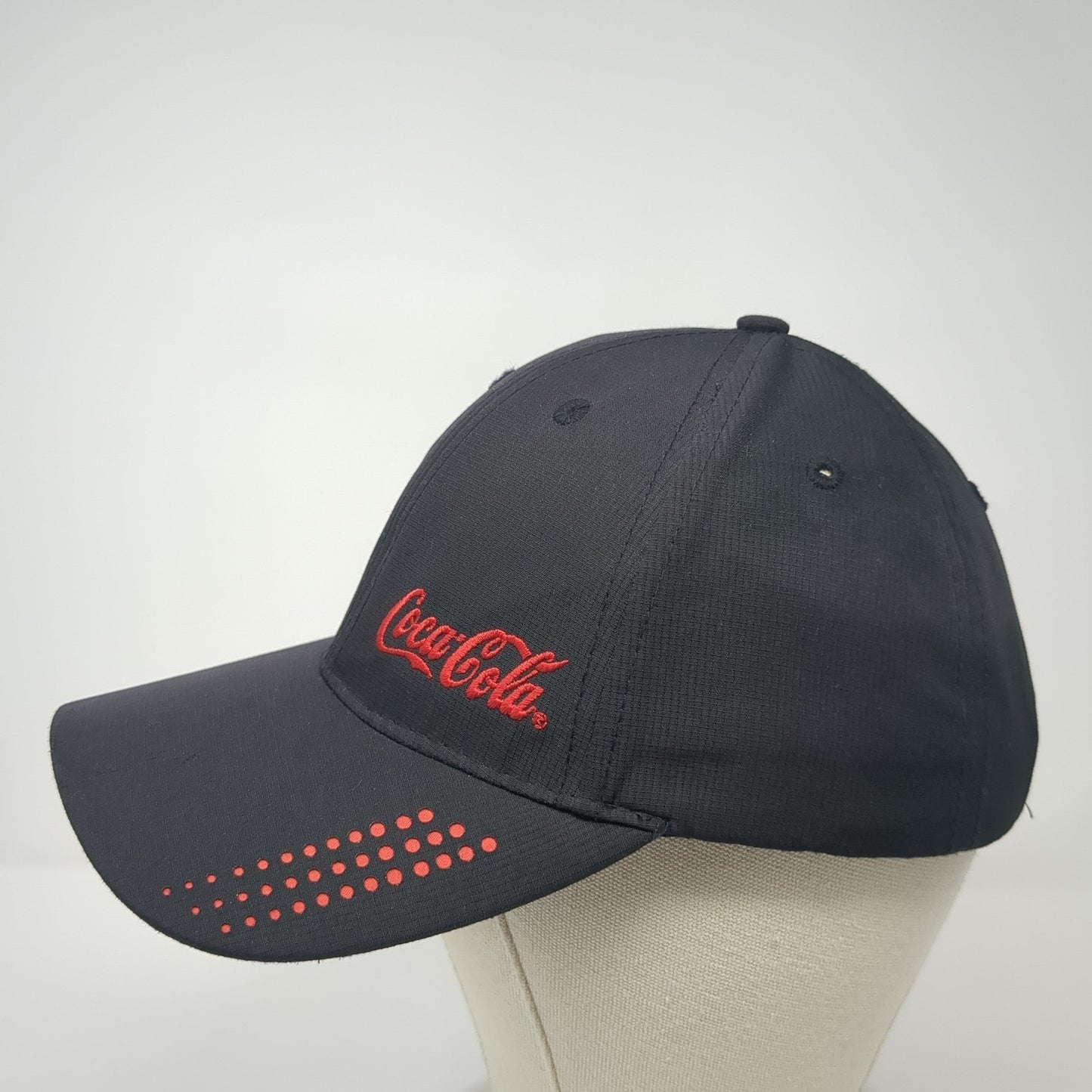 Coca-Cola Strapback Baseball Cap Black OS Adjustable Embroidered UV Coating