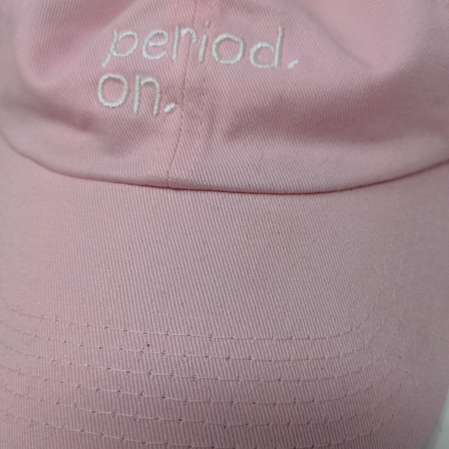 Period. On. Slideback Hat Pink One Size Embroidered Adjustable 6 Panel