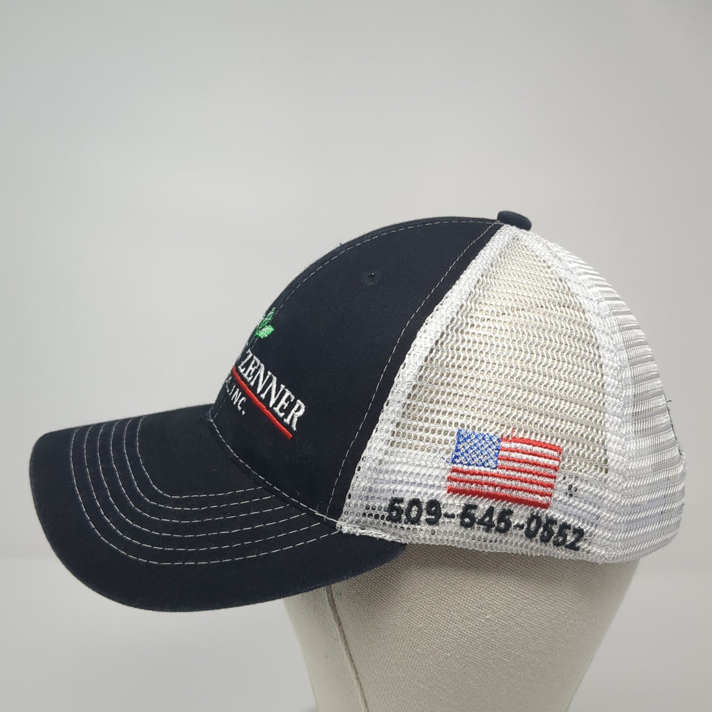 Logan Zenner Seeds Inc. Strapback Trucker Hat Black One Size Mesh Back