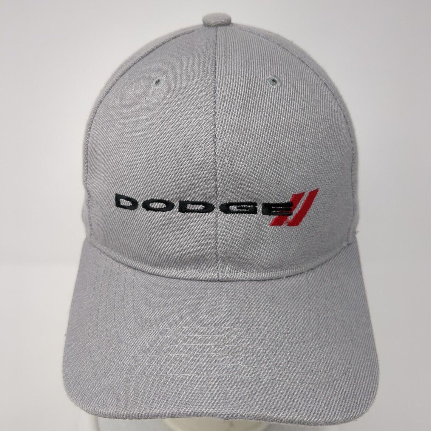 Dodge Strapback Hat Gray One Size Adjustable Embroidered Solid 6 Panel