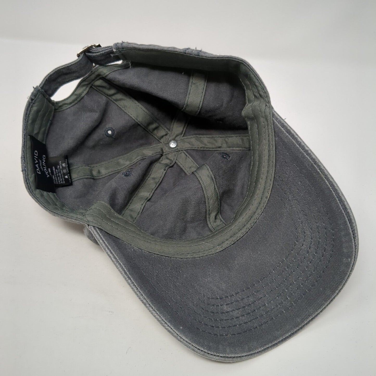 David And Young Slideback Hat Gray One Size Solid Blank Outdoor 6 Panel