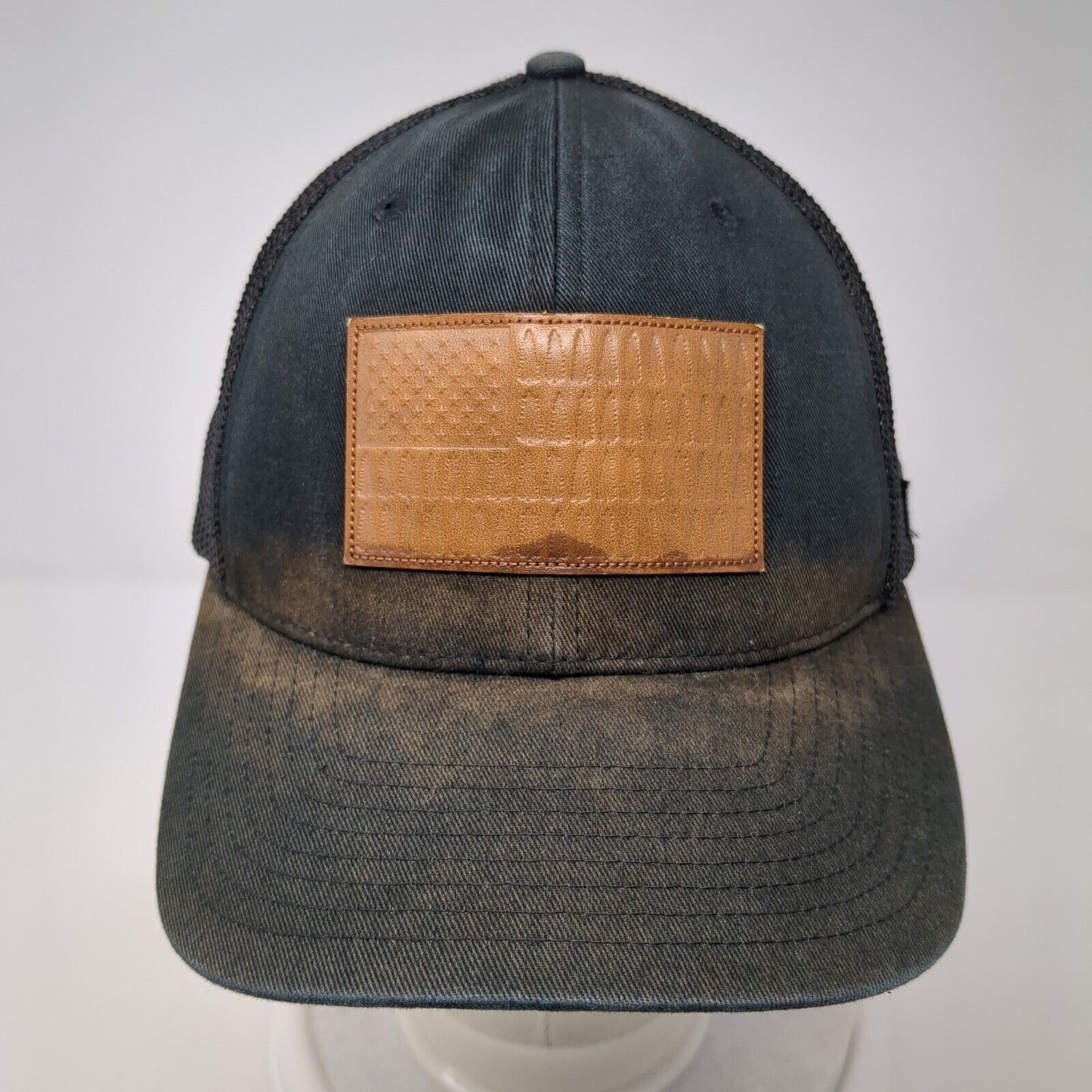 American Tree Flag Fitted Trucker Hat Black L/XL Mesh Back 6 Panel Columbia