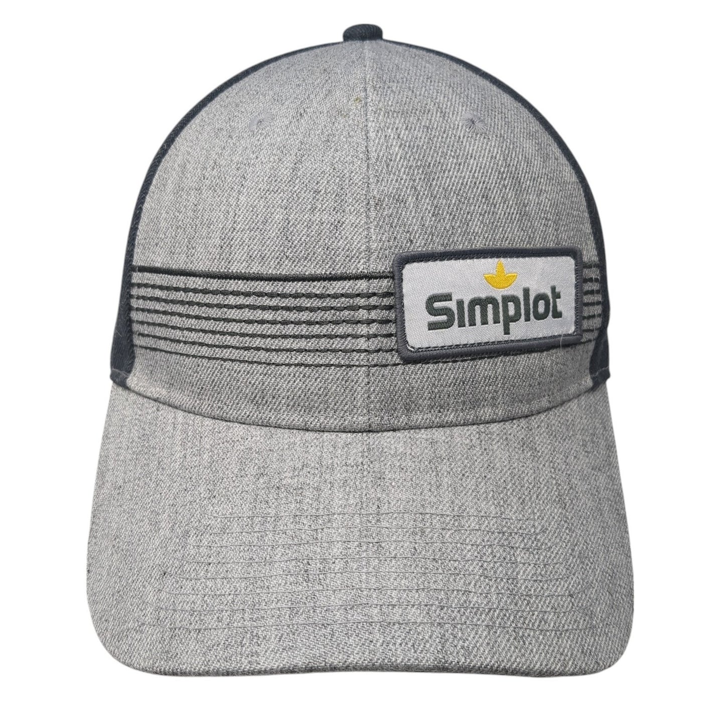 Simplot Strapback Baseball Cap Gray One Size Adjustable Embroidered 6 Panel