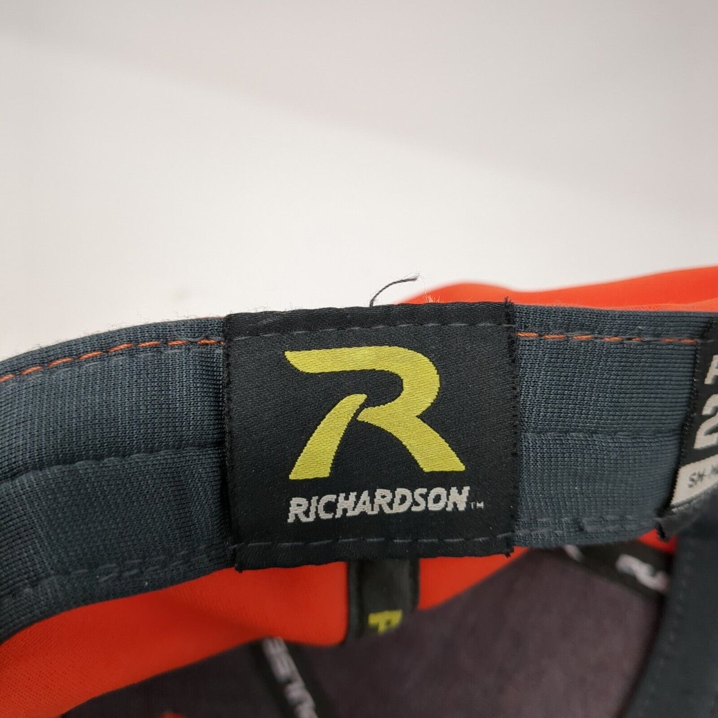 Richardson Pulse Fitted Hat Orange S-M Embroidered Logo Solid 6 Panel