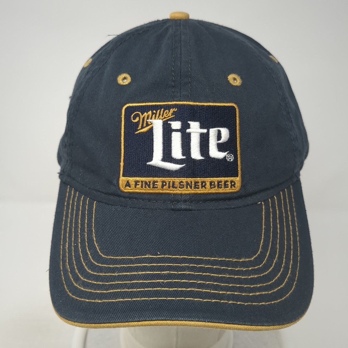 Miller Lite A Fine Pilsner Beer Snapback Hat Blue One Size Adjustable