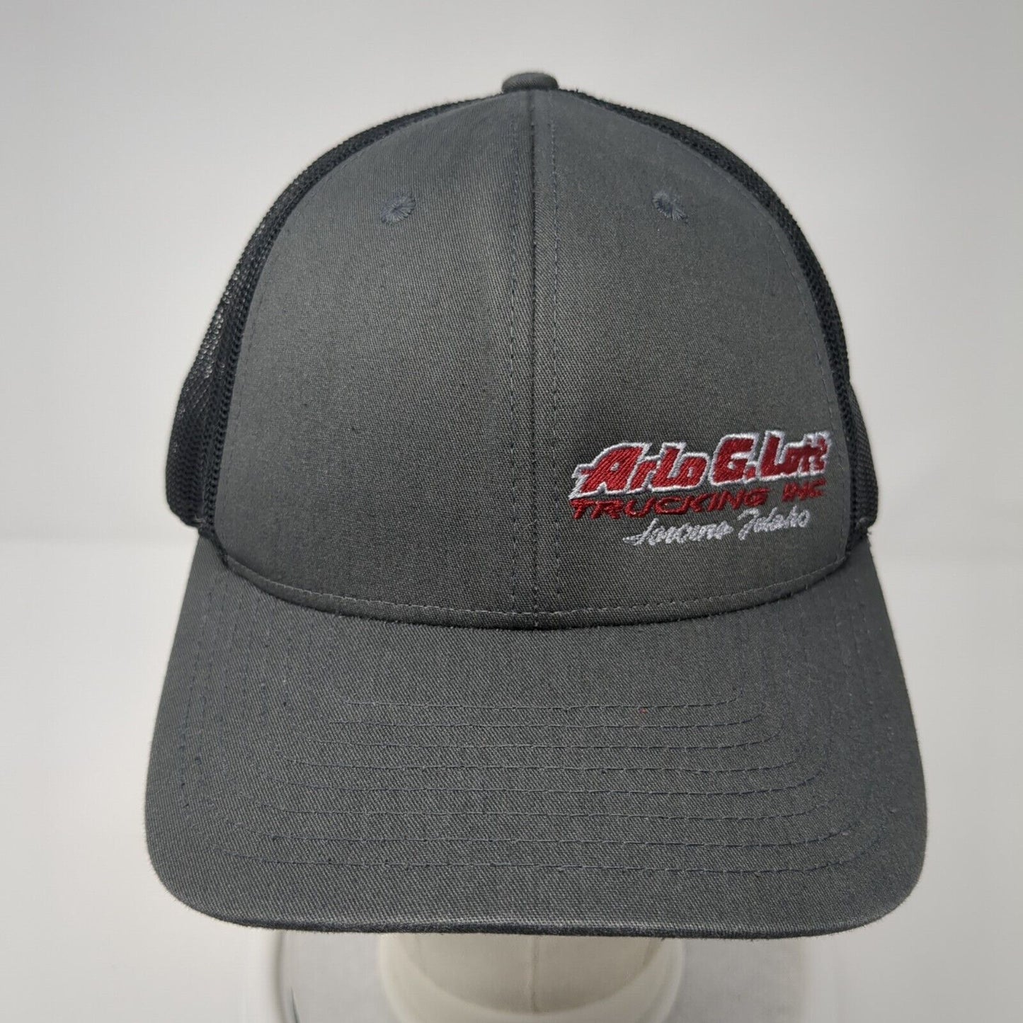 Arlo G Lott Trucking Inc Snapback Trucker Hat Gray M/L Mesh Back