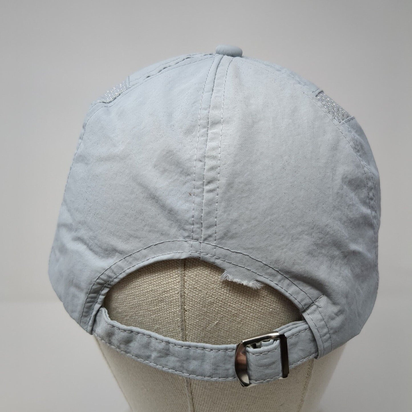 Sports Slideback Hat Gray One Size Adjustable Mesh Trim Solid Outdoor