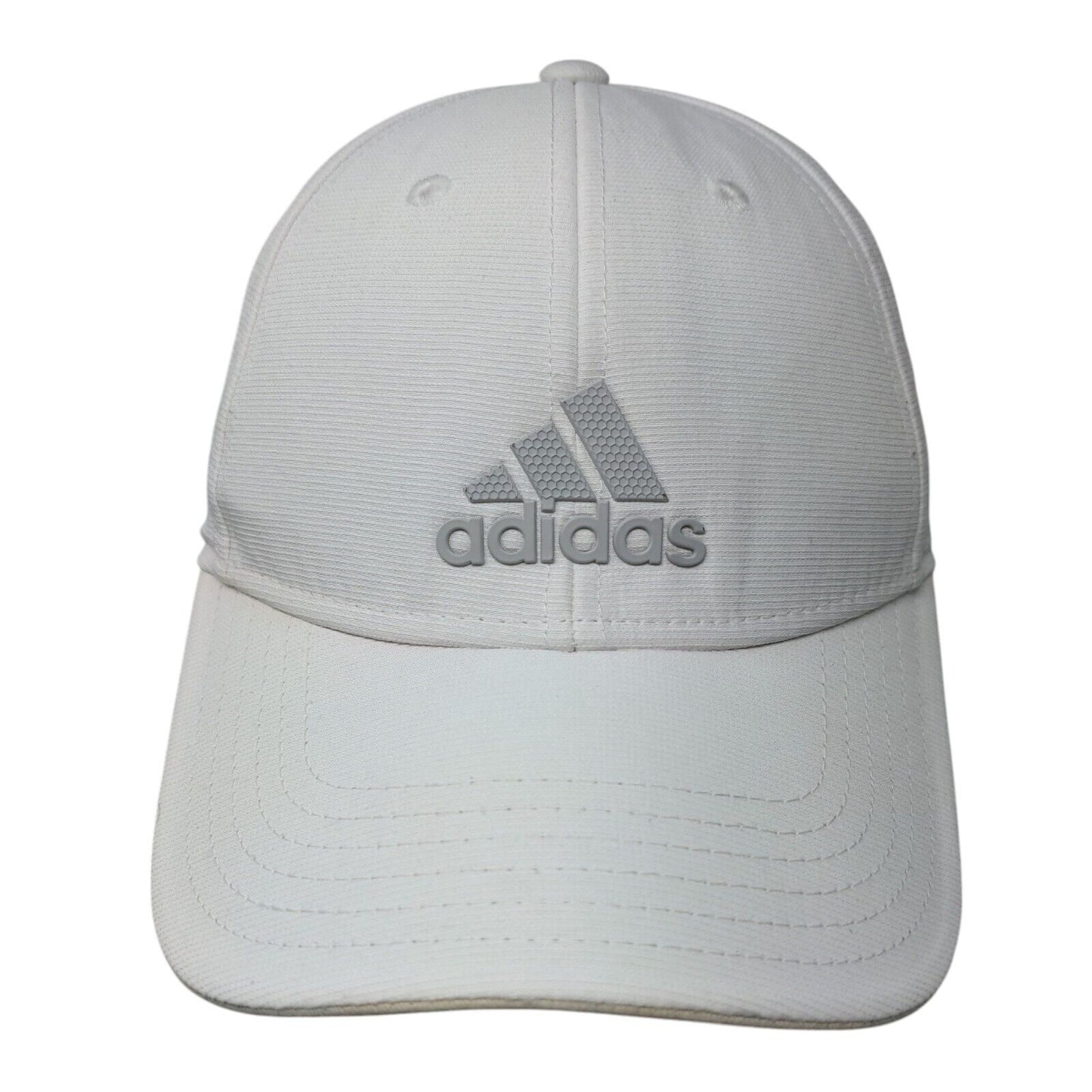 Adidas Strapback Hat White One Size Adjustable Vented Holes 6 Panel
