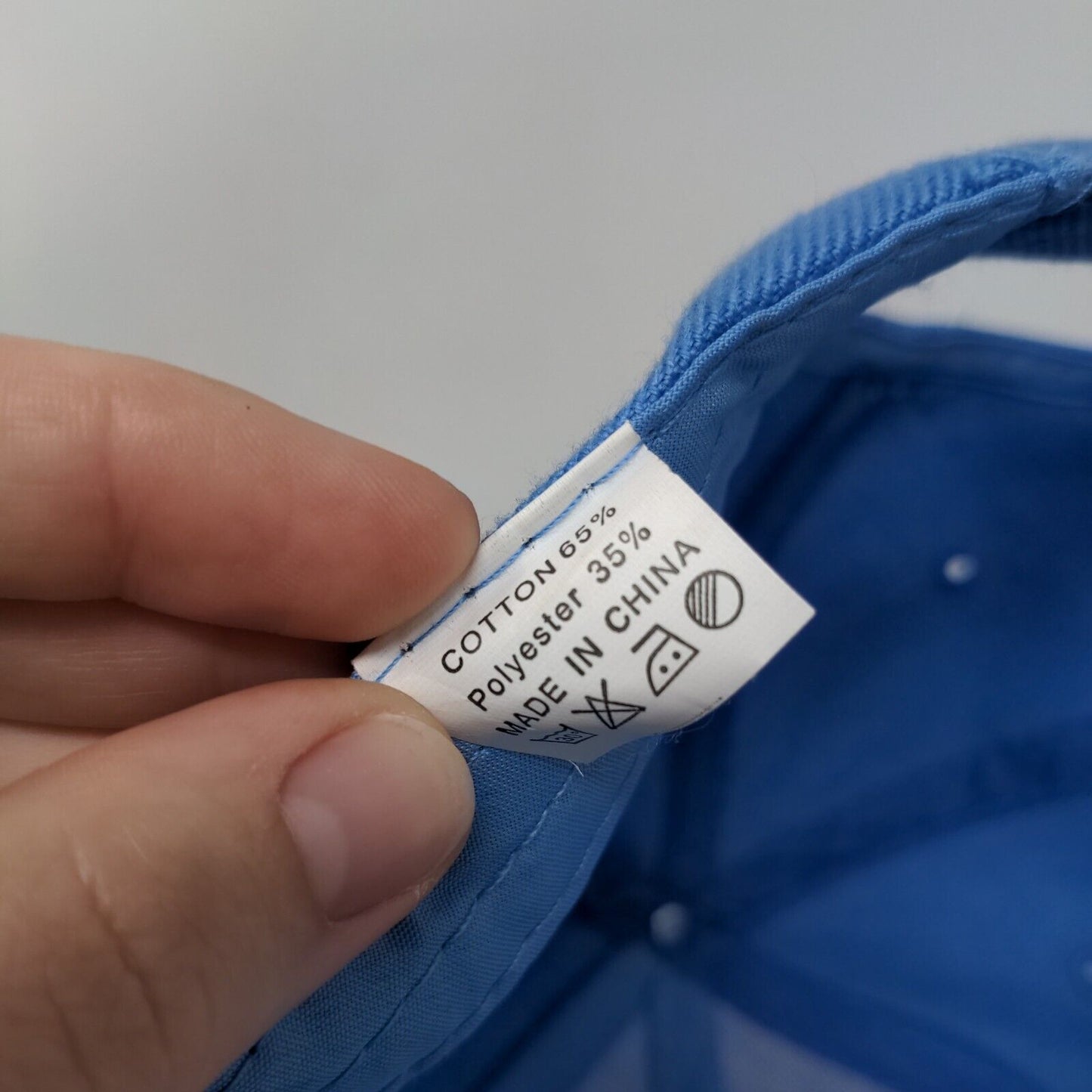 Unbranded Strapback Hat Solid Blue One Size Blank Adjustable Vent Holes