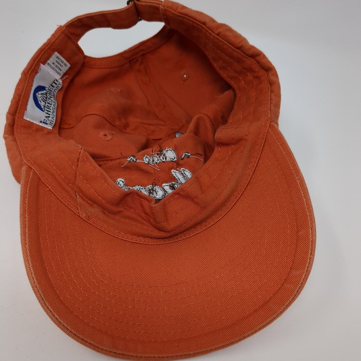 Ciao Bellacino Slideback Hat Orange One Size Embroidered Fahrenheit