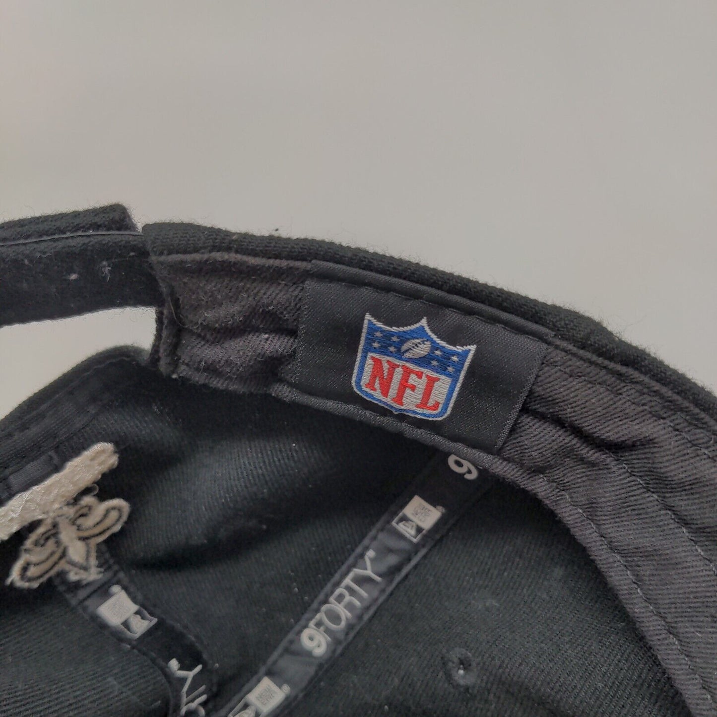 New Orleans Saints Strapback Hat Black OSFM Embroidered Logo 9Forty NFL