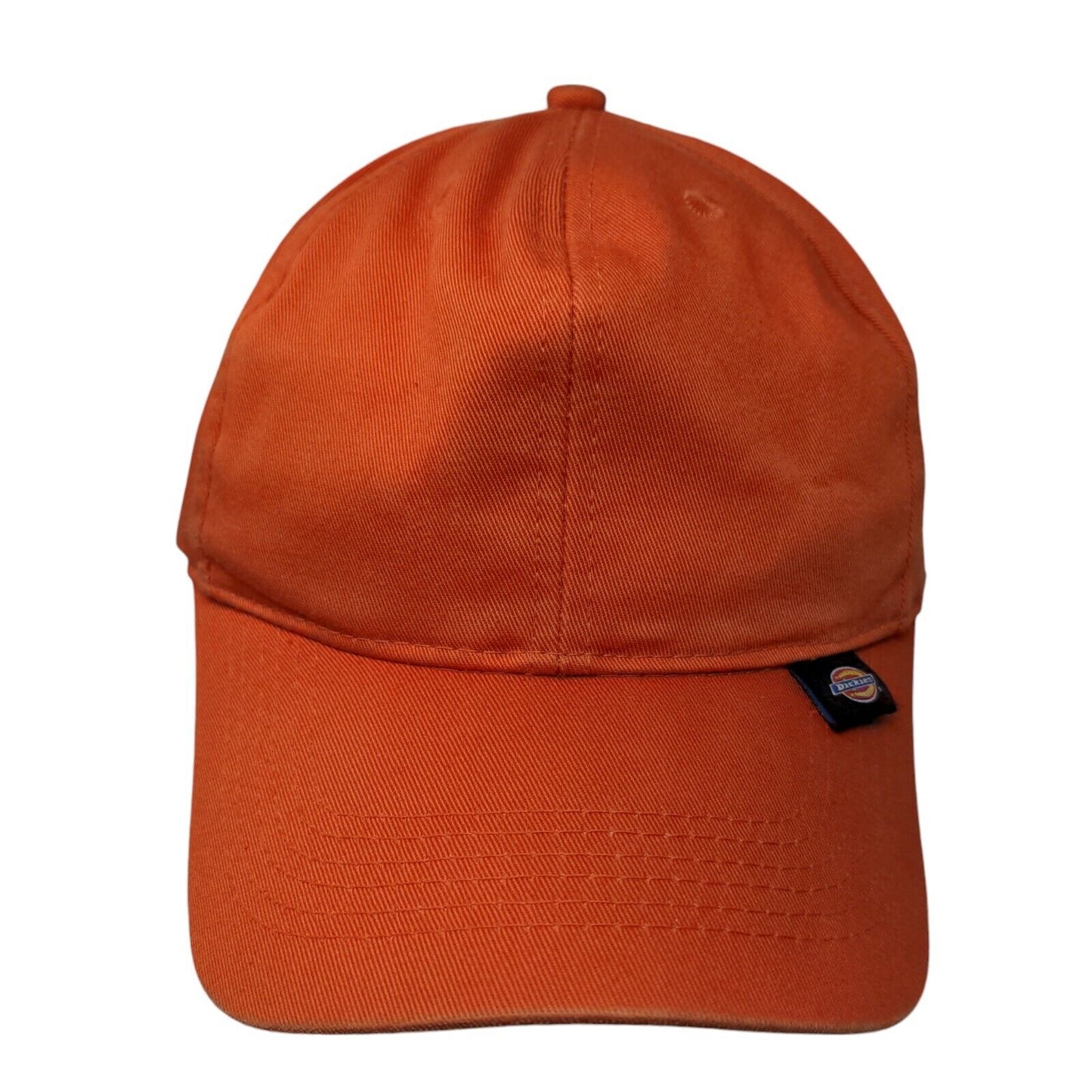 Dickies Strapback Hat Orange One Size Adjustable Solid 6 Panel Vent Holes