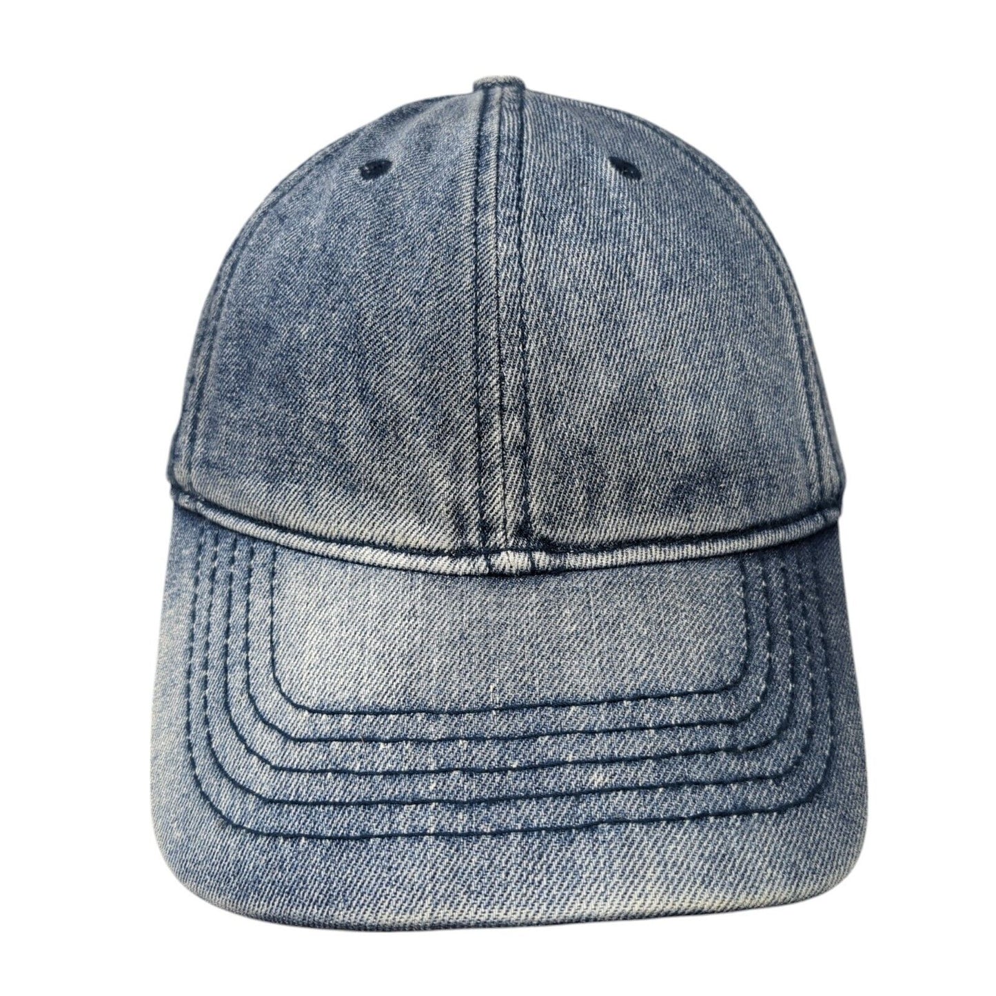 Unbranded Slideback Hat Blue One Size Adjustable Denim Vented Holes Blank