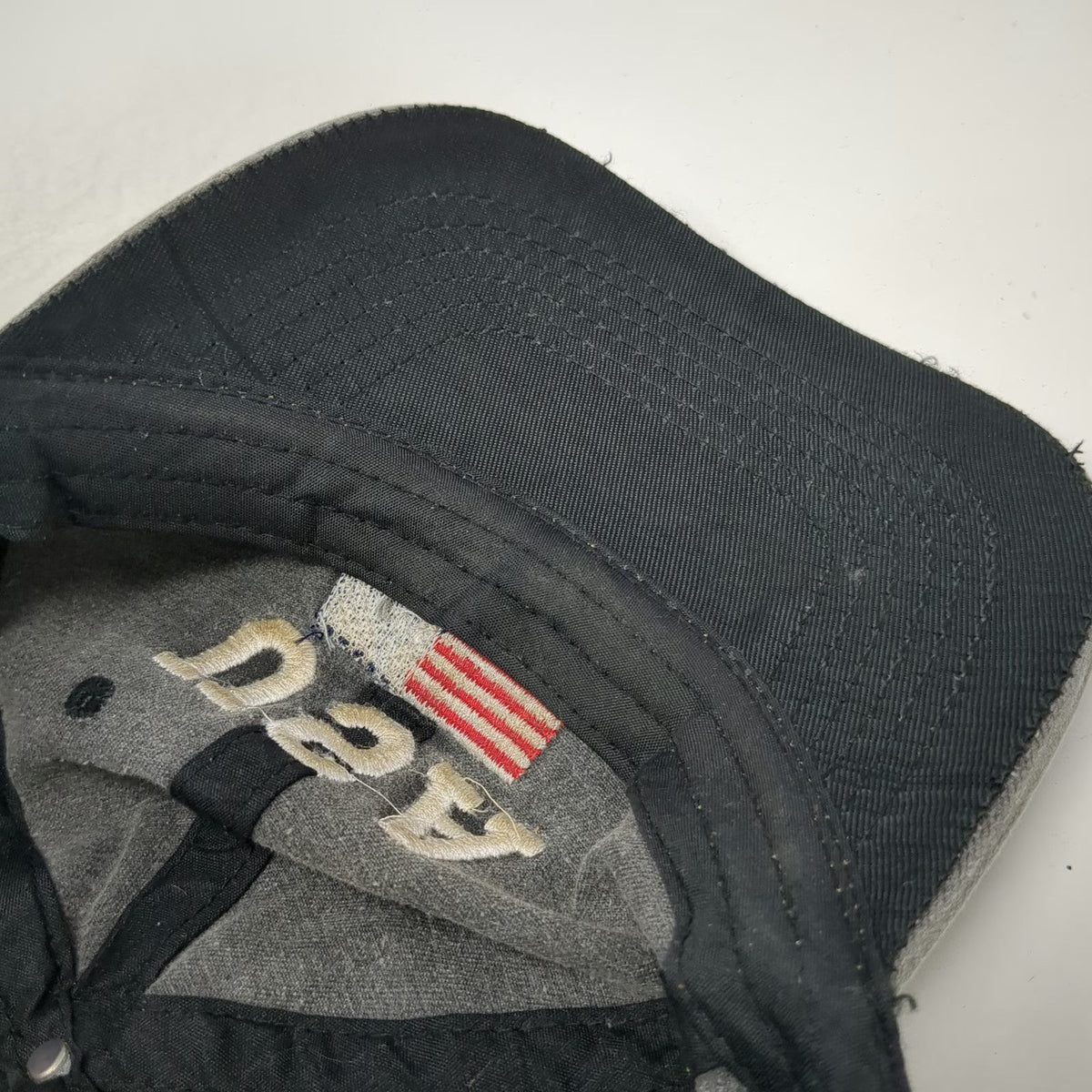 USA American Flag Baseball Cap Gray One Size Slideback Embroidered Cotton Hat