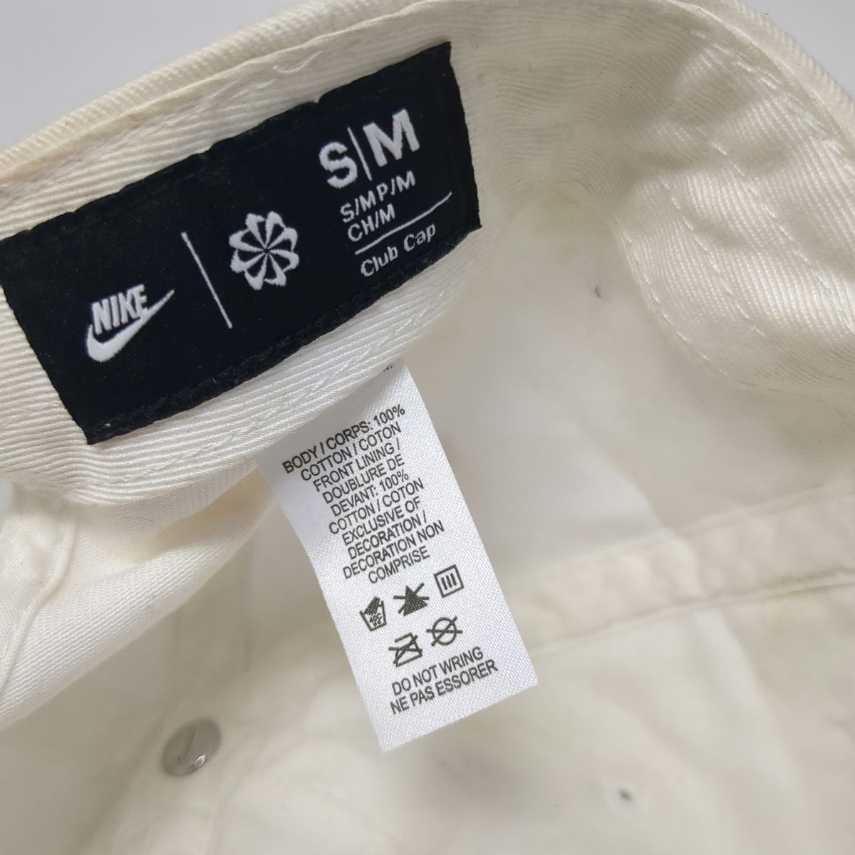 Nike Baseball Cap White Slideback Cotton Embroidered Swoosh Logo Adjustable Hat