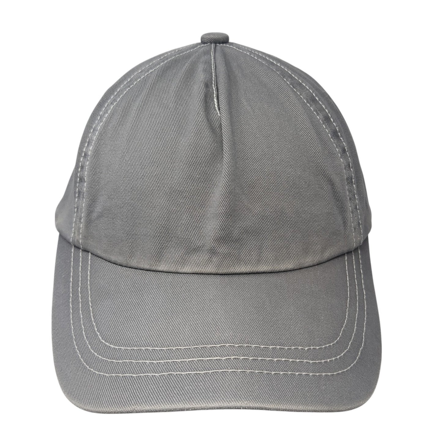 Unbranded Strapback Hat Gray Zinc One Size Adjustable Vent Holes Blank
