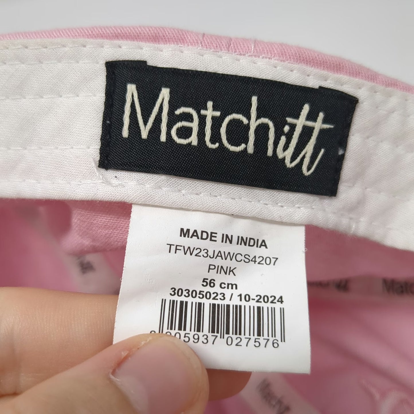 Matchitt Baseball Cap Pink One Size Monogram Embroidery Adjustable Cotton Hat