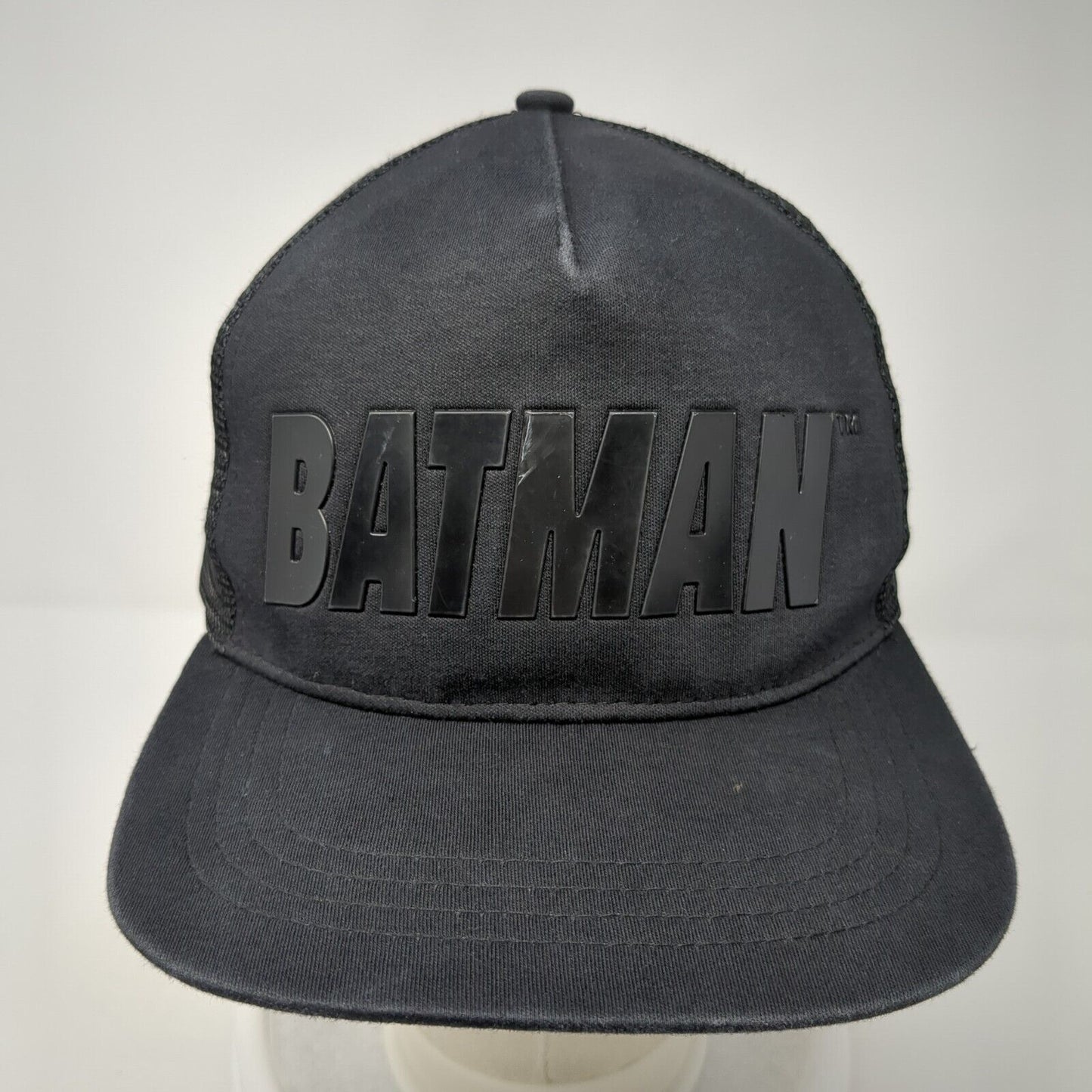 Batman Adult Snapback Trucker Hat Black One Size Adjustable Mesh Back Six Flags