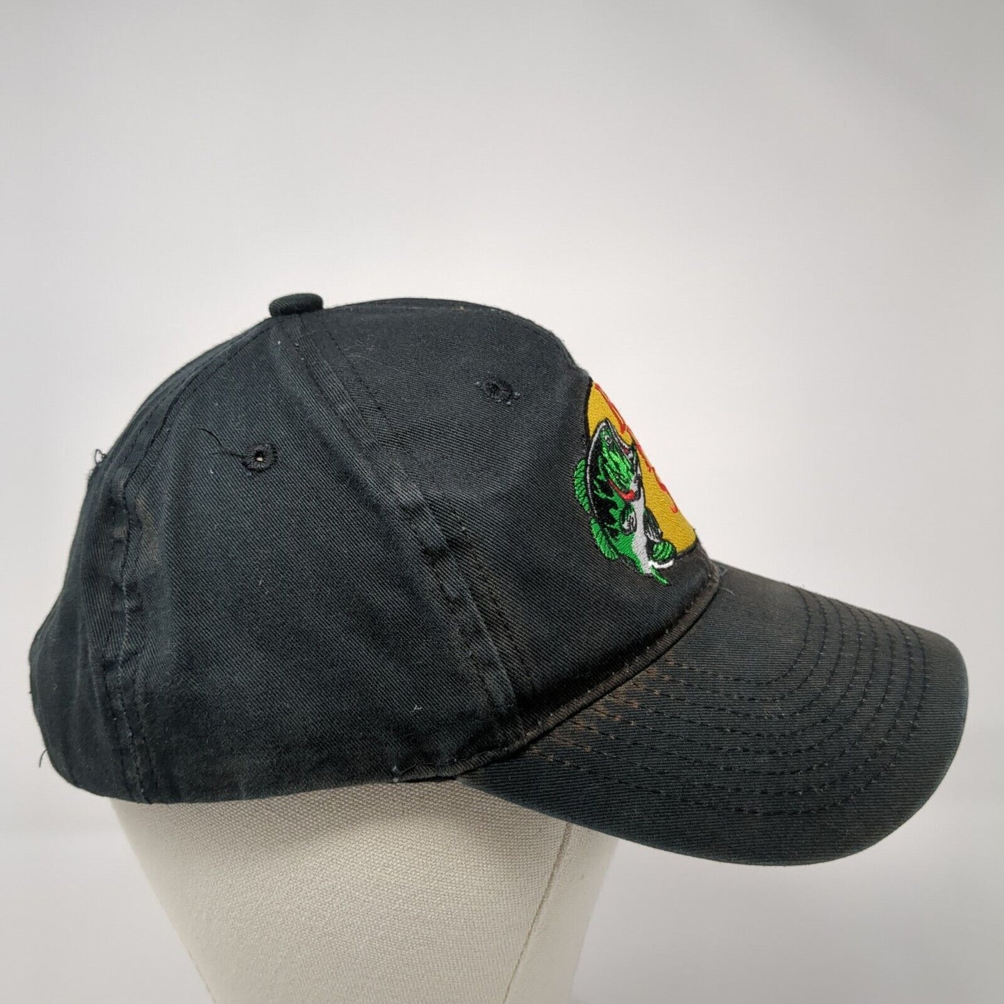 Bass Pro Shops Snapback Hat Black One Size Adjustable Gone Fishing Solid