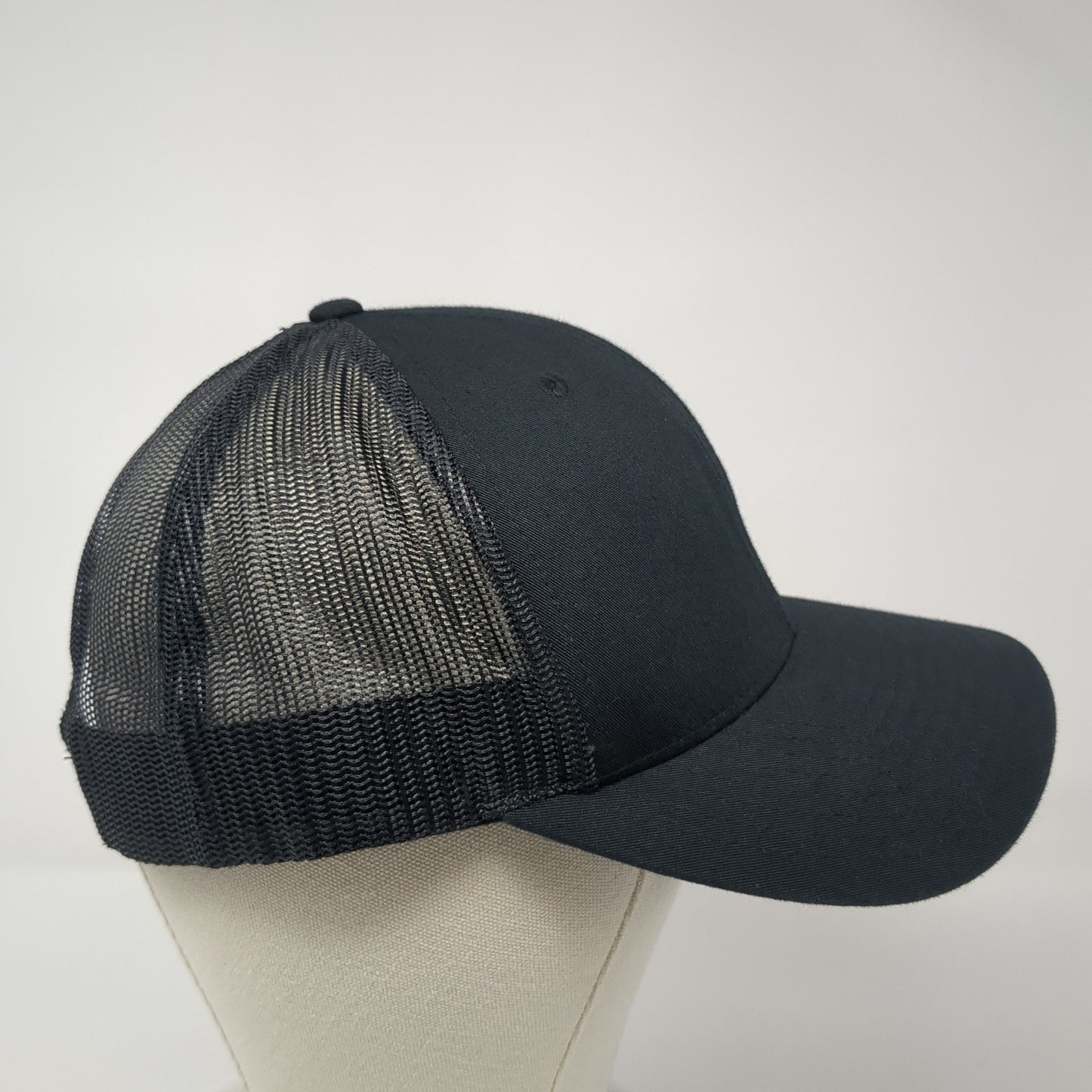 GWB Snapback Mesh Back Trucker Hat Black One Size Embroidered Logo