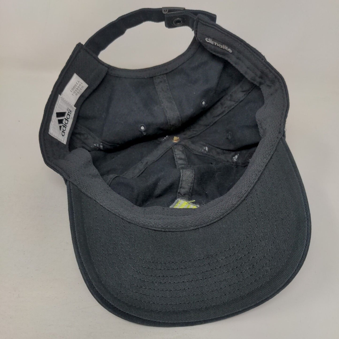 Adidas Slideback Hat Black One Size Adjustable Embroidered Climalite 6 Panel
