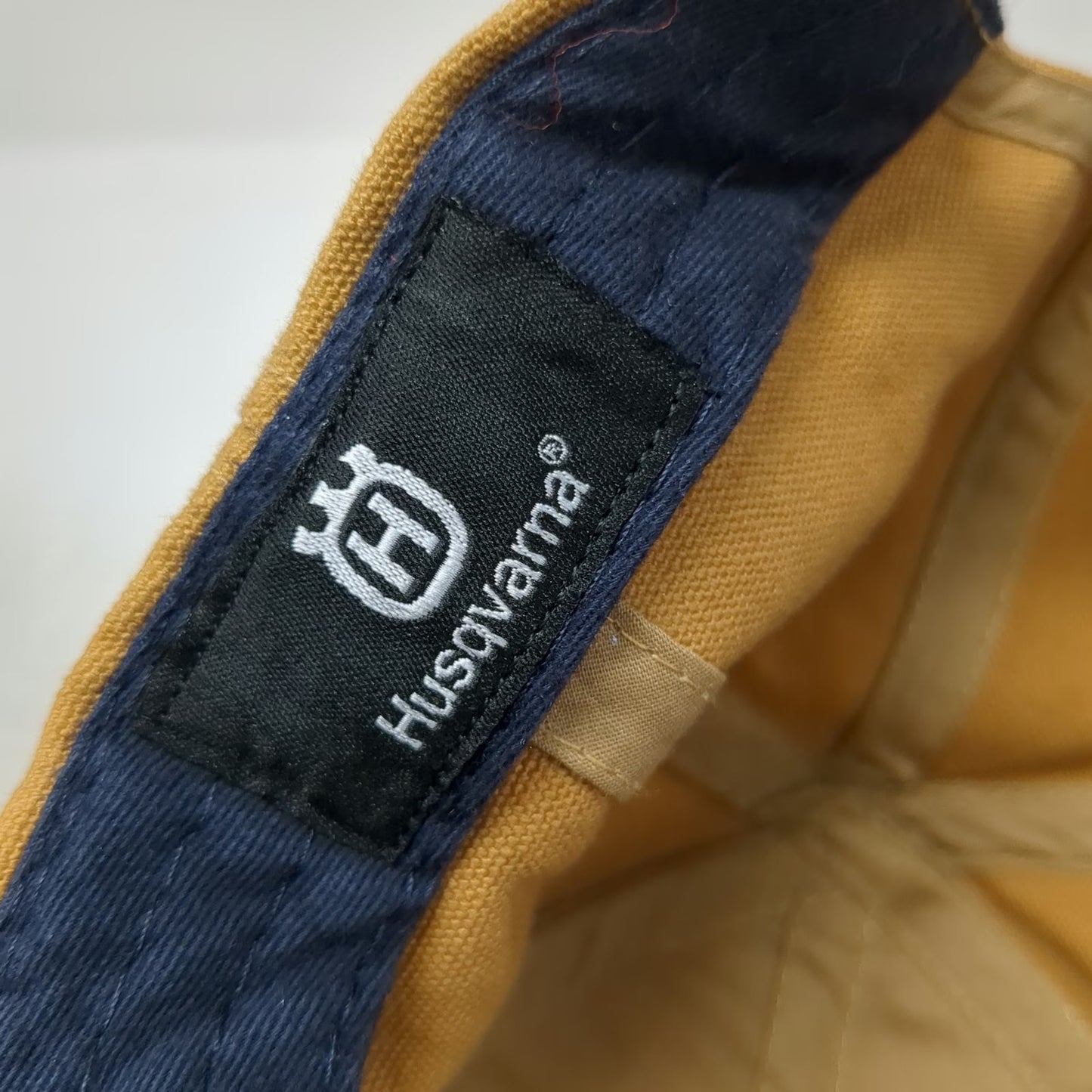 Husqvarna Baseball Cap Brown One Size Strapback Embroidered Logo Canvas Hat Work
