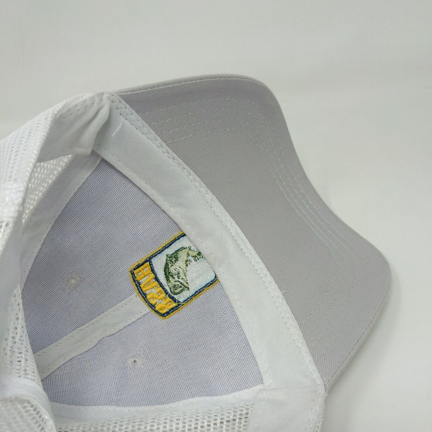 Bass Strapback Mesh Back Trucker Hat Gray One Size Embroidered Member