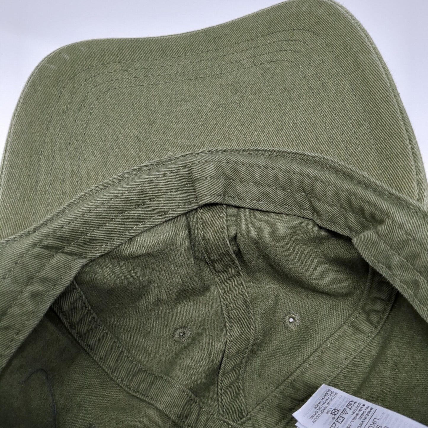 Old Navy Slideback Hat Green One Size Adjustable Vented Holes 6 Panel Blank