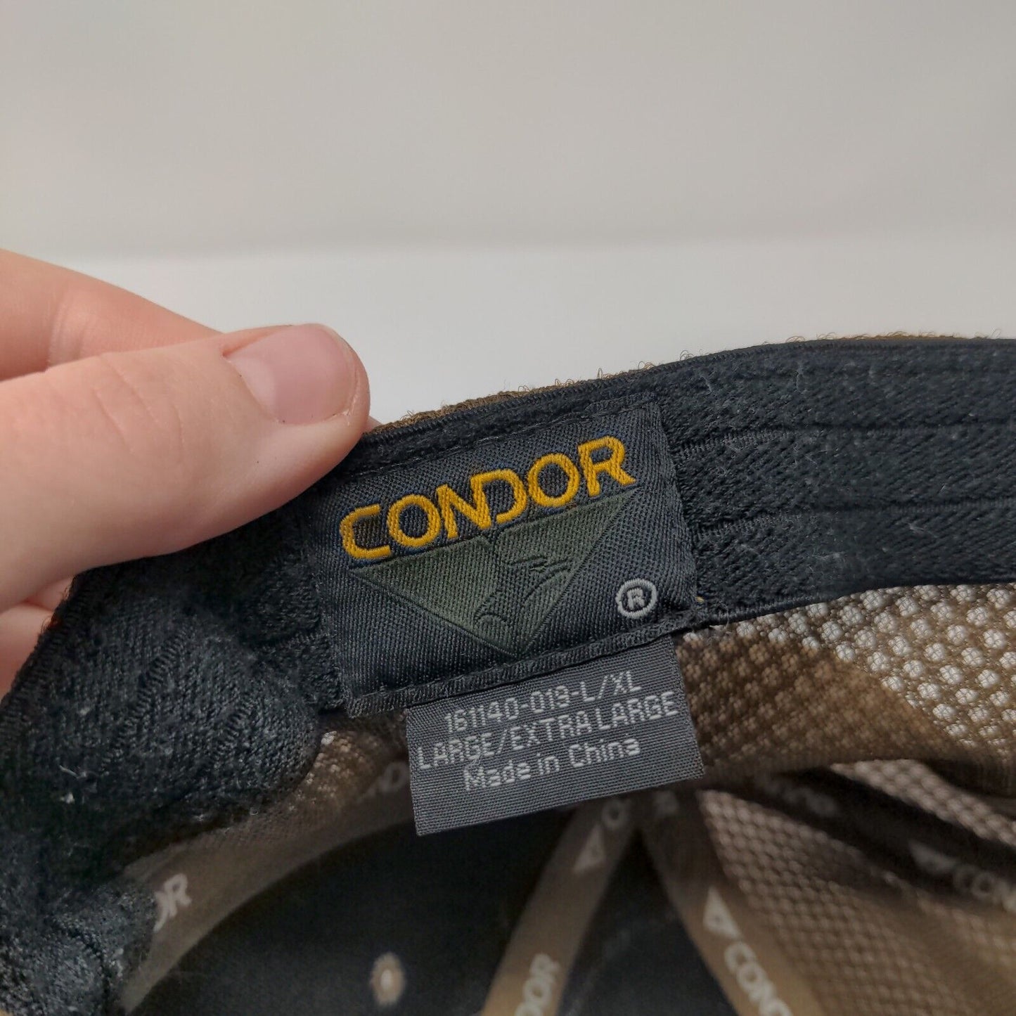 Condor Patch Fitted Mesh Back Hat Brown L/XL Vent Holes 6 Panel