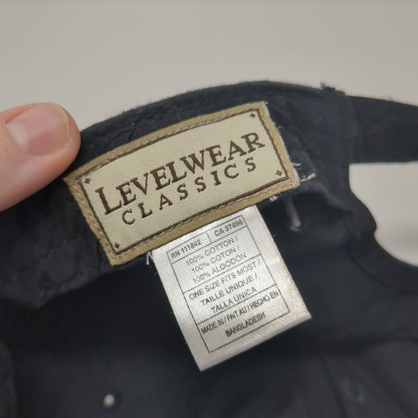 Level Wear Classics Strapback Baseball Cap Black One Size Adjustable 6 Panel