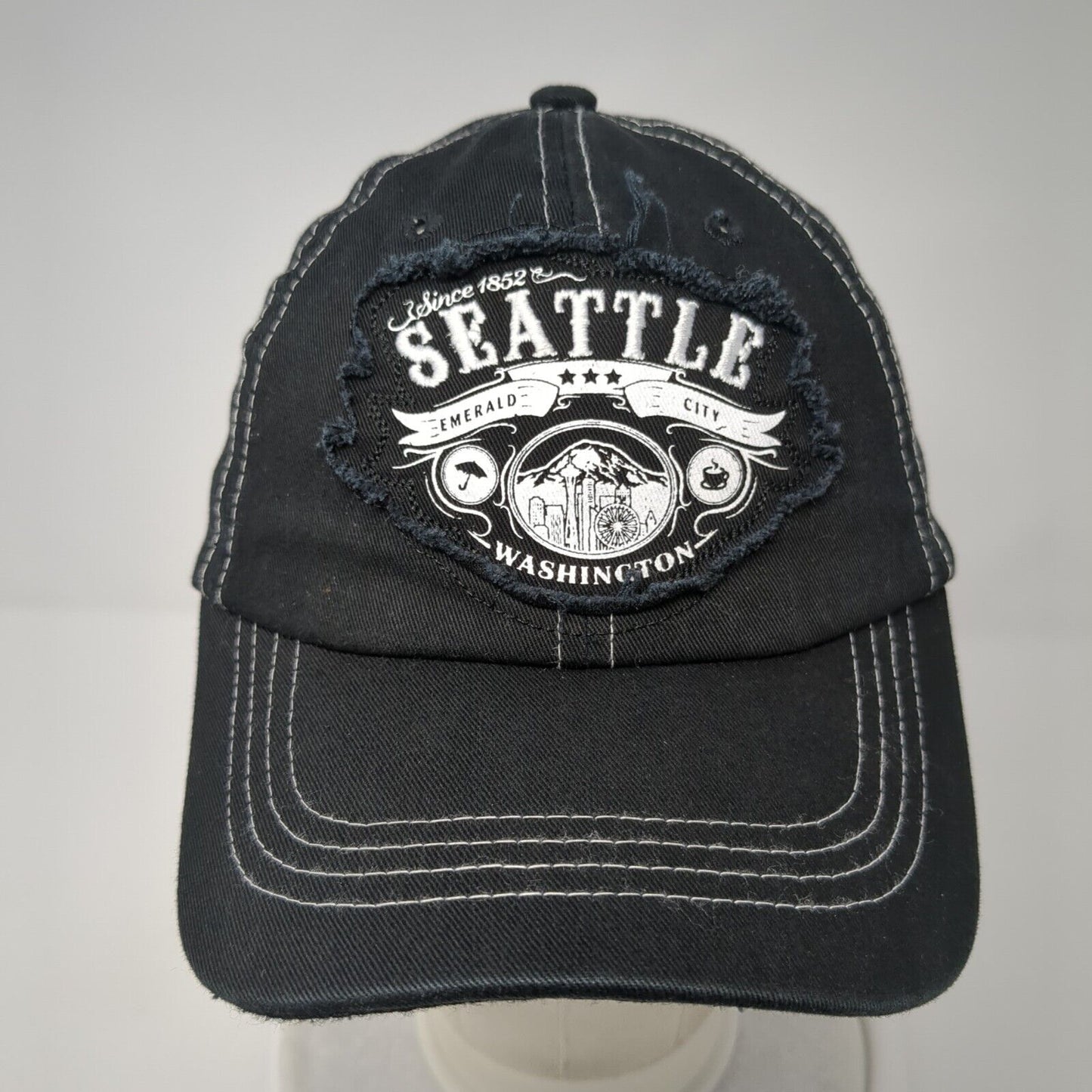 Seattle Emerald City Slideback Hat Black One Size Adjustable 6 Panel