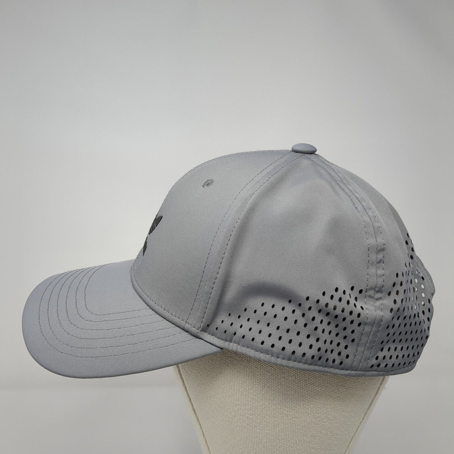 Adidas Trefoil Snapback Hat Gray One Size Solid Adjustable Perforated