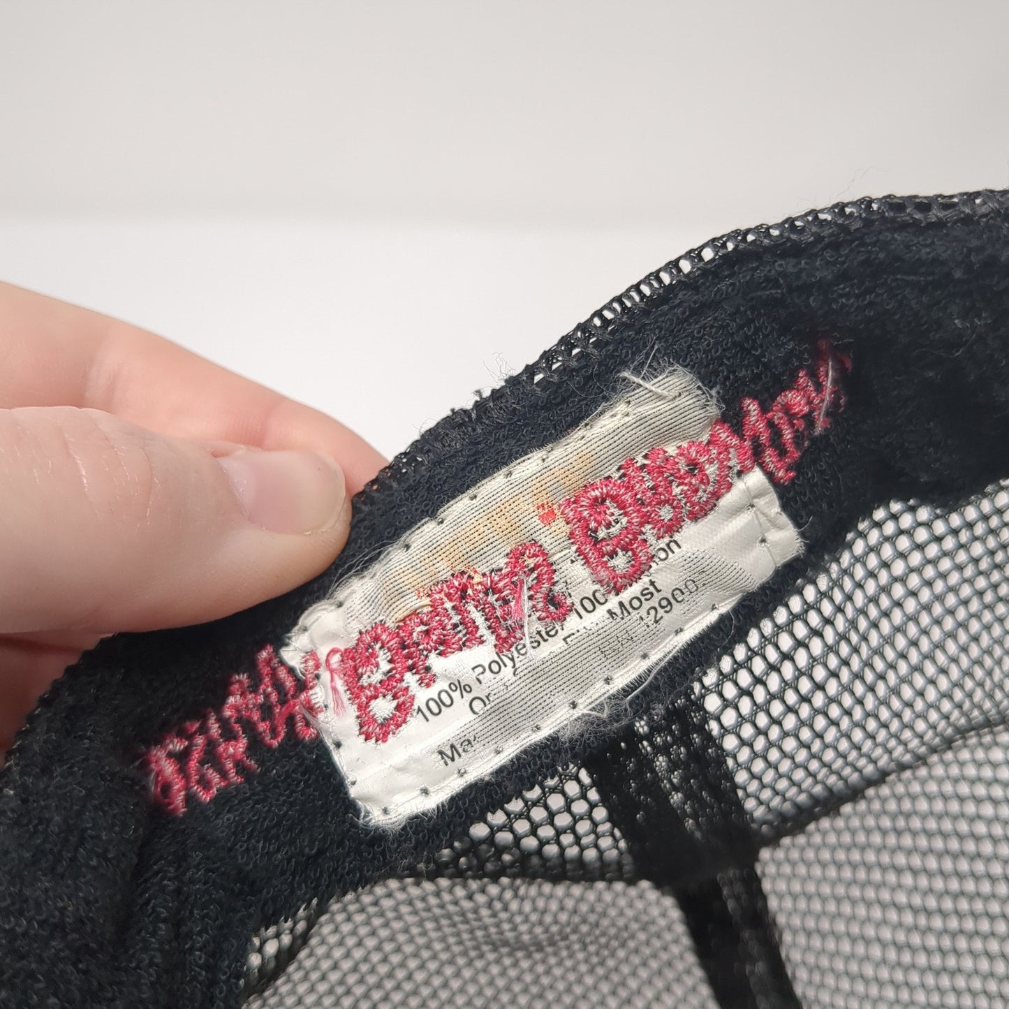 Priscilla White Wit Wheat Trucker Hat Black One Size Adjustable Mesh Back Rope