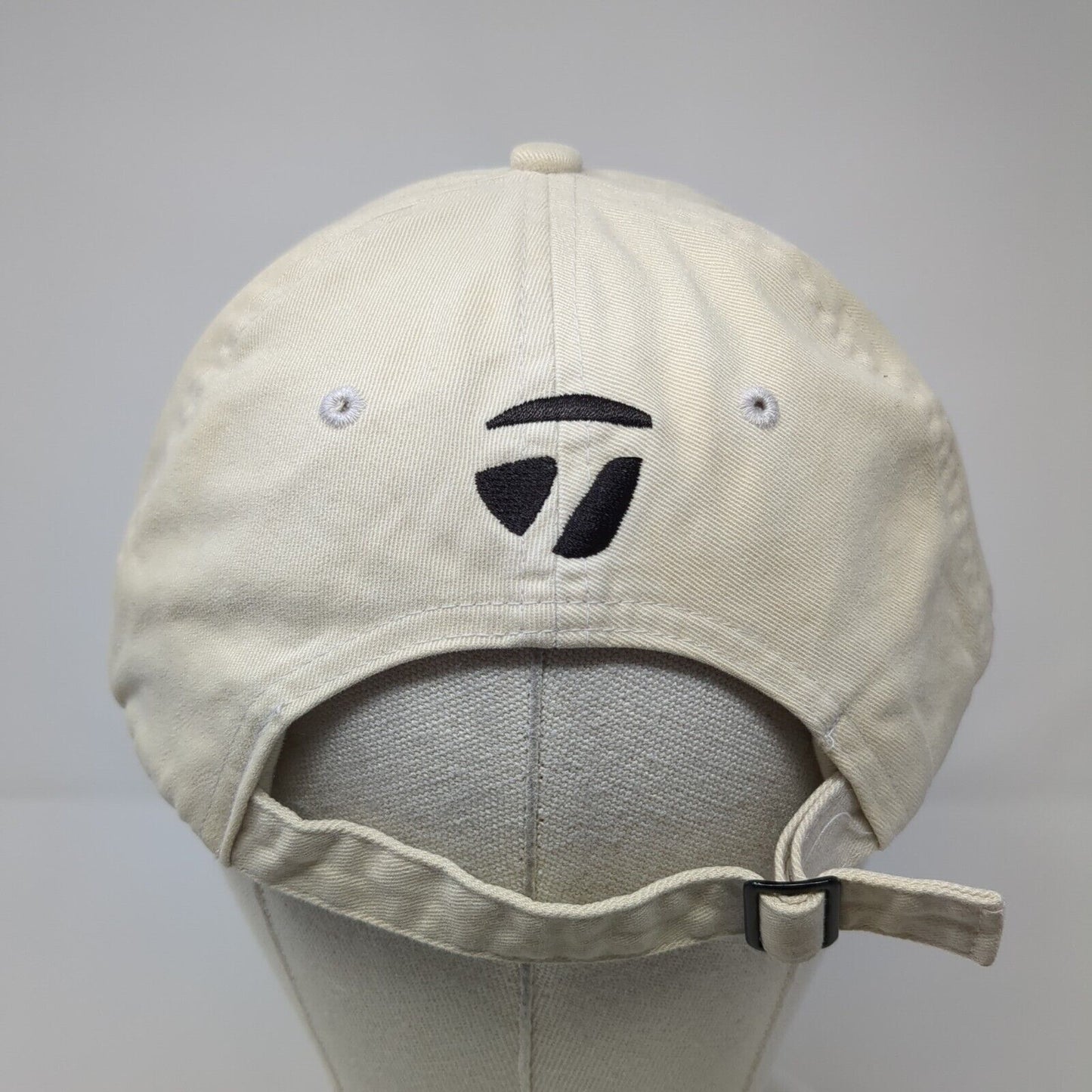 TaylorMade Slideback Golf Hat Tan One Size Adjustable Embroidered 6 Panel