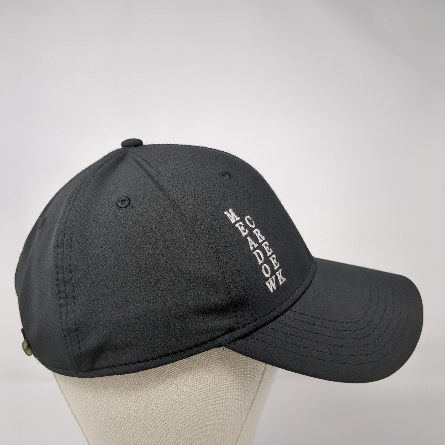Meadow Creek ID Golf Strapback Hat Black One Size Adjustable 6 Panel
