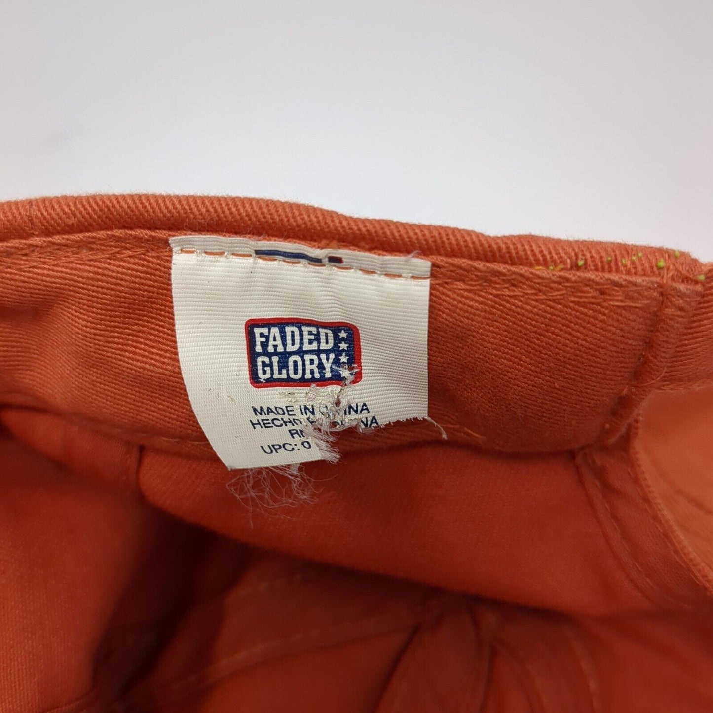 Faded Glory Slideback Hat Orange One Size Adjustable Sequin 6 Panel