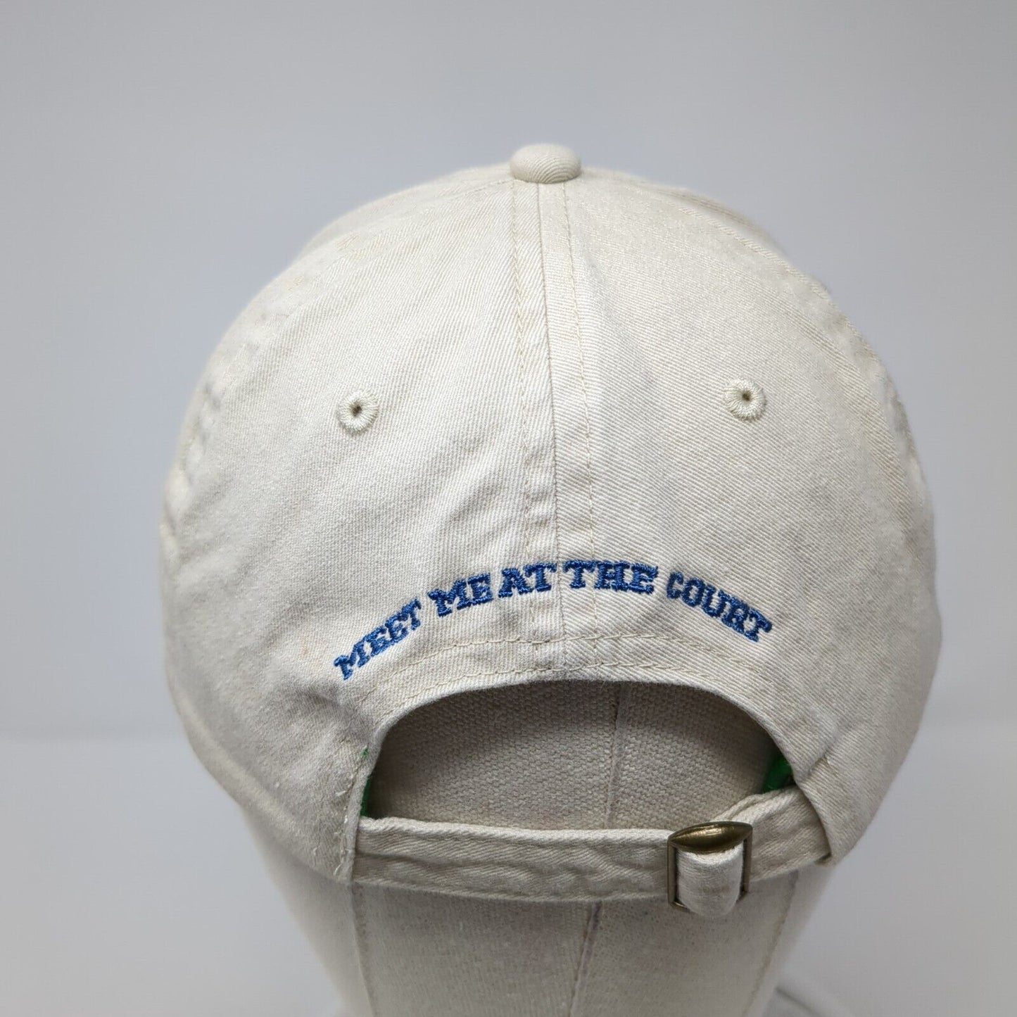 Pickleball Varsity Slideback Hat Tan OS Adjustable Embroidered 6 Panel Cotton