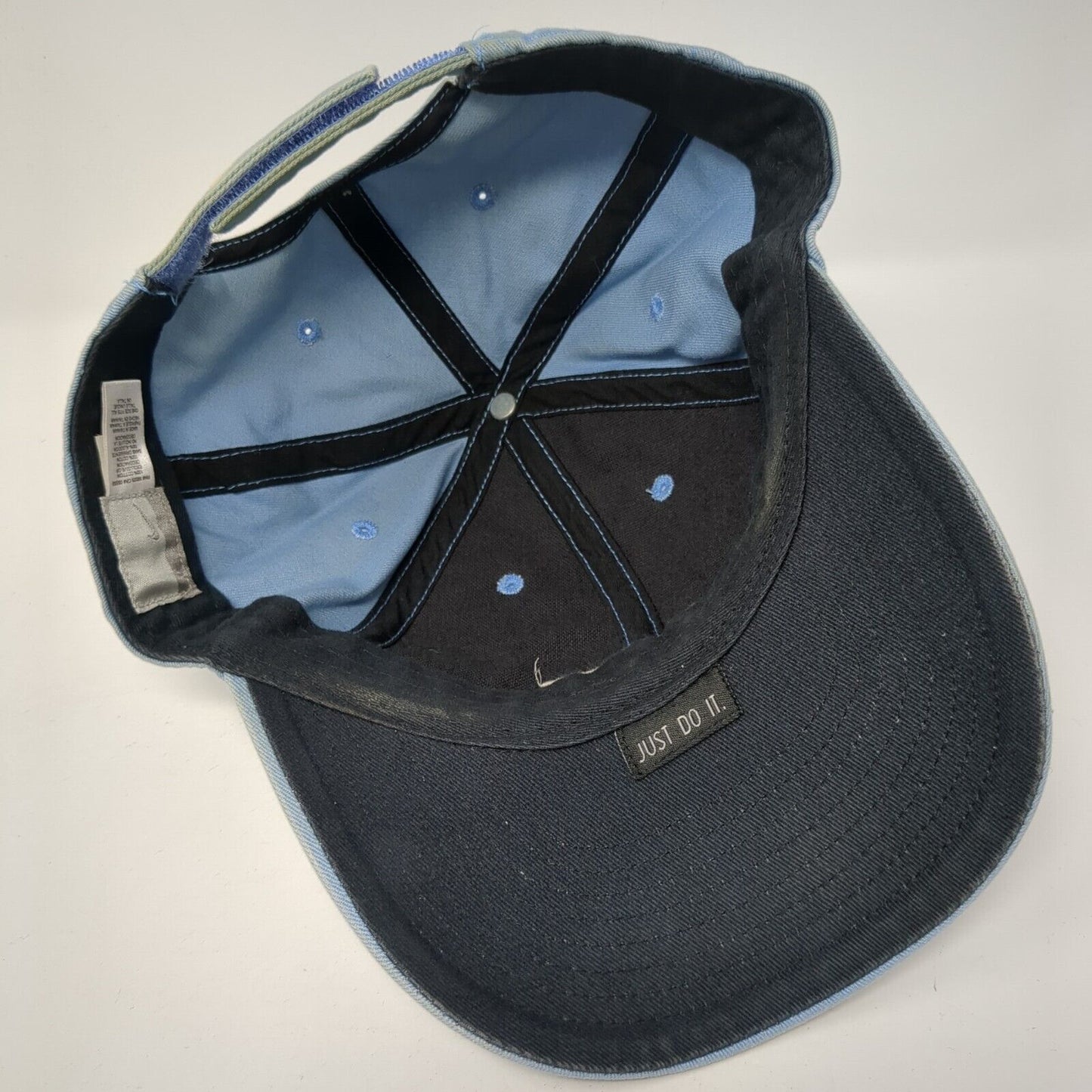 Nike Strapback Hat Blue One Size Adjustable Embroidered Swoosh Just Do It Cotton